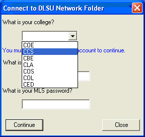 connect to network form