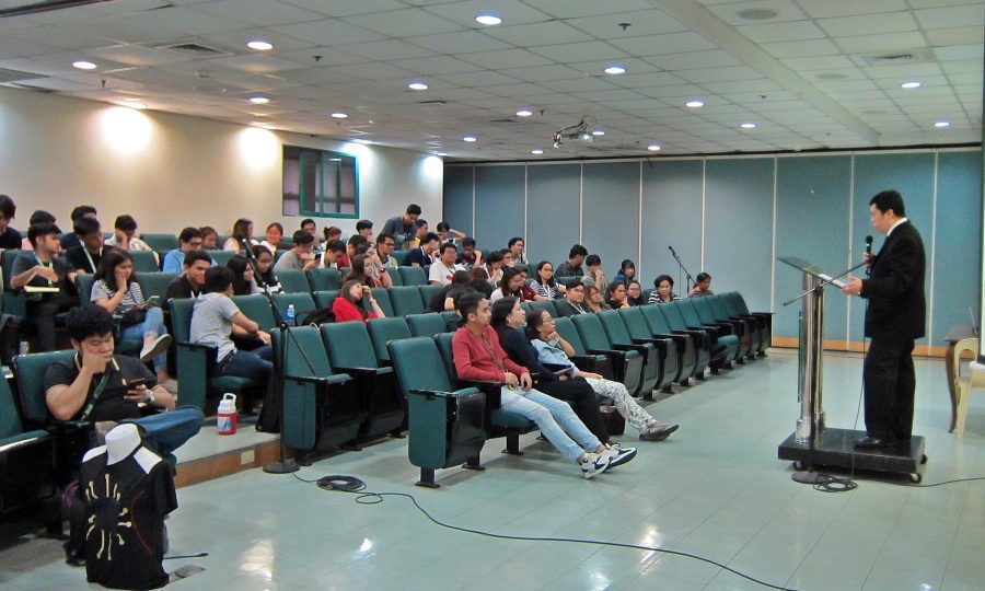 Audience listening intently during the Talk