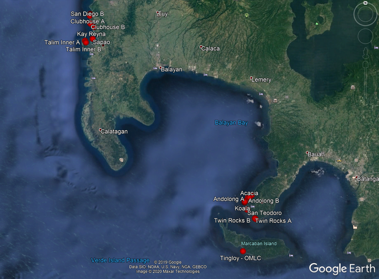 Figure 1. Map showing all the OMLC monitoring stations