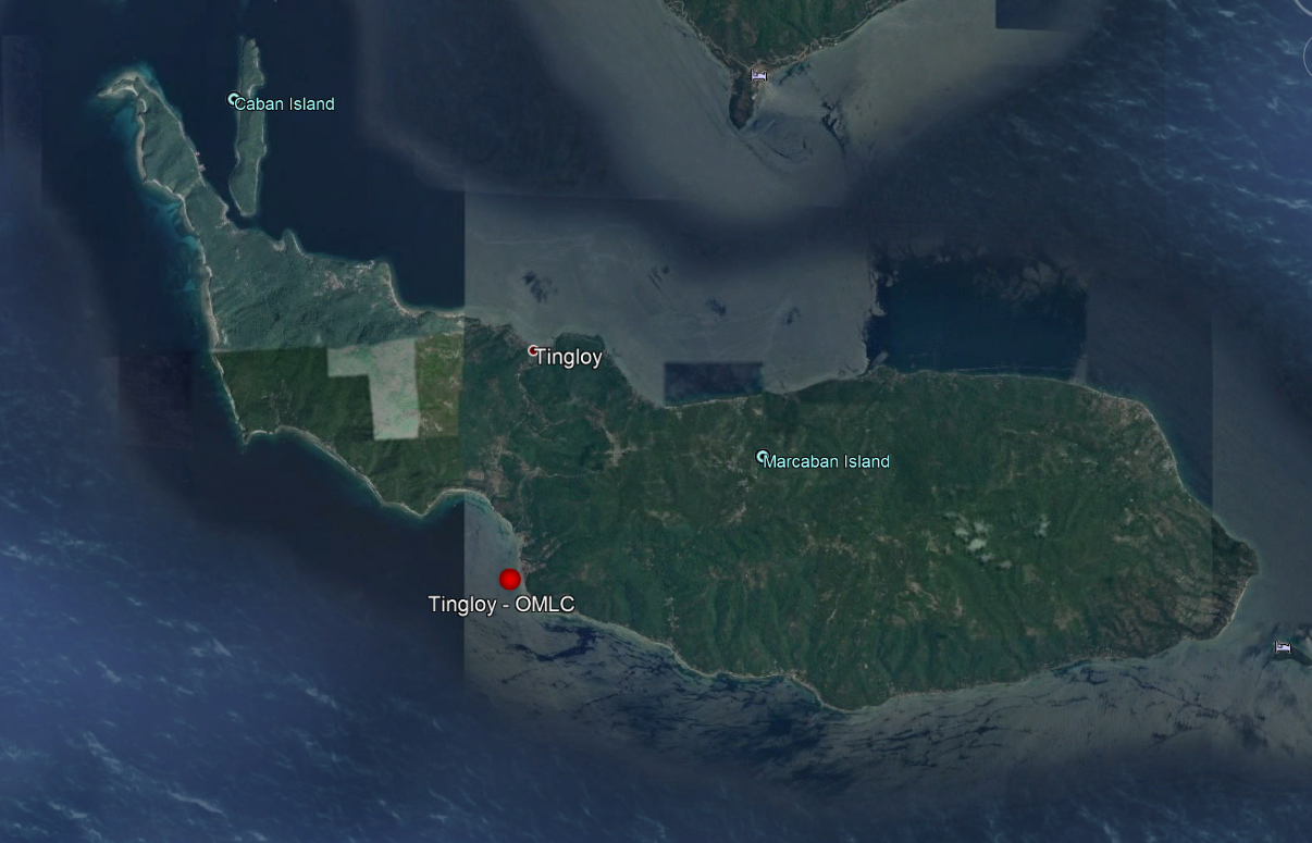 Figure 4. Map showing OMLC monitoring station in Municipality of Tingloy.