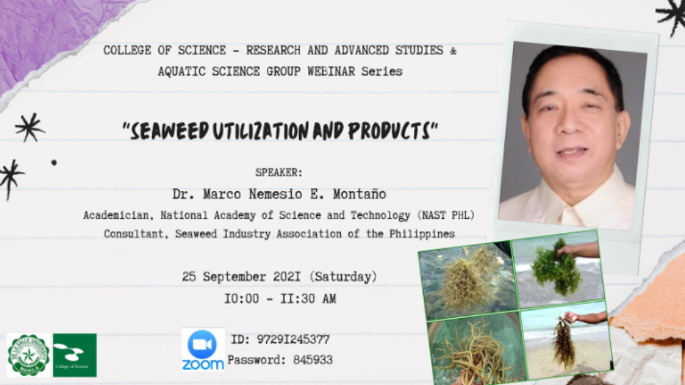 COS hosts Seaweed Utilization webinar with Dr. Marco Montaño