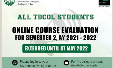 TDCOL Online Course Evaluation for Term 2 2021-2022