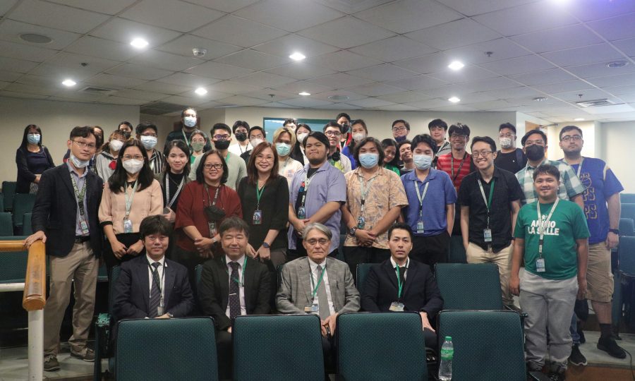 Dr. Hidenori Nagai, Dr. Satoshi Fujita, Prof. Dr. Eiichi Tamiya, and Dr. Shuto Osaki (seated from left to right) of the Advanced Photonics and Biosensing Open Innovation Laboratory (AIST PhotoBIO-OIL) of the National Institute of Advanced Industrial Science and Technology in Japan visited DLSU through the Physics Department on March 3 - 4, 2023.