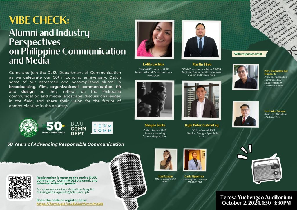 VIBE CHECK: Alumni and Industry Perspectives on Philippine Communication and Media.