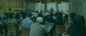 Someone from the DIPO team is conducting a seminar/meeting